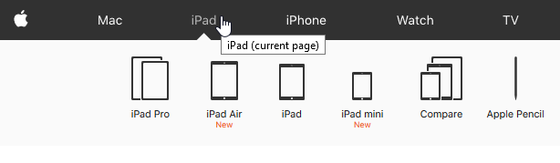 Fixed menu example